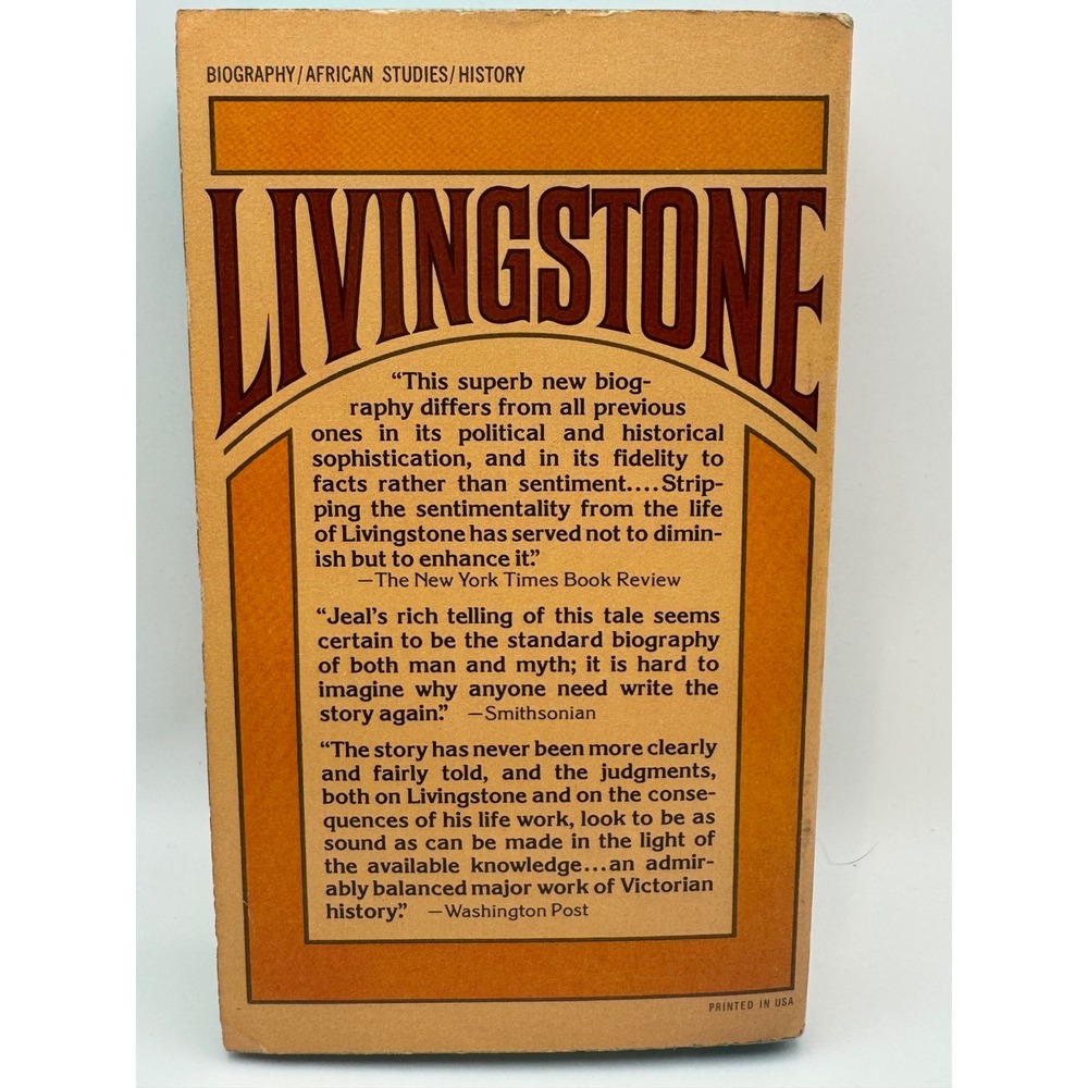 Livingstone by Tim Jeal Vintage Paperback 1973 Dell 4982 Bio History Africa - Picture 2 of 2